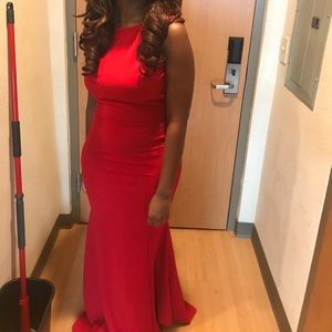 RED DRESS WORN ONLY ONCE TO MILITARY BALL!